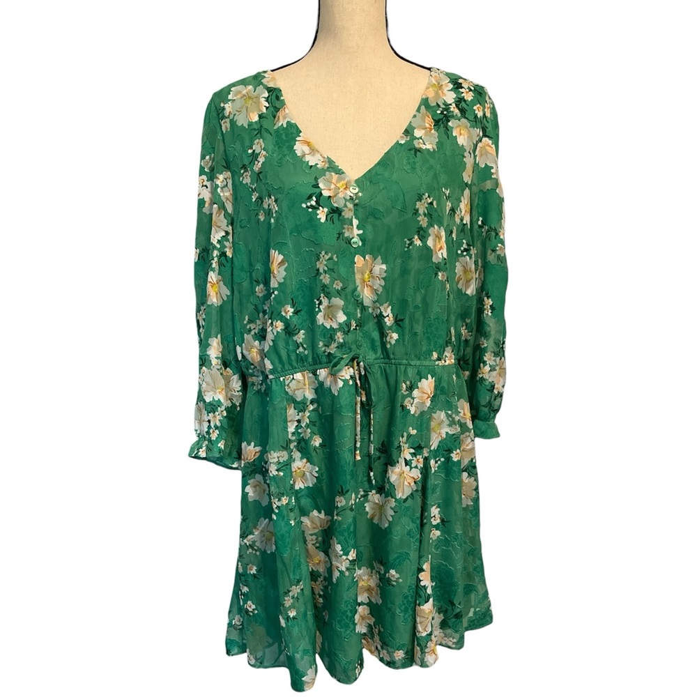 Chic Green Floral Dress